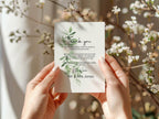 Green & White Rose Thank You Wedding Party Cards | Pack of 10 - Larosier Prints