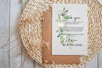 Green & White Rose Thank You Wedding Party Cards | Pack of 10 - Larosier Prints