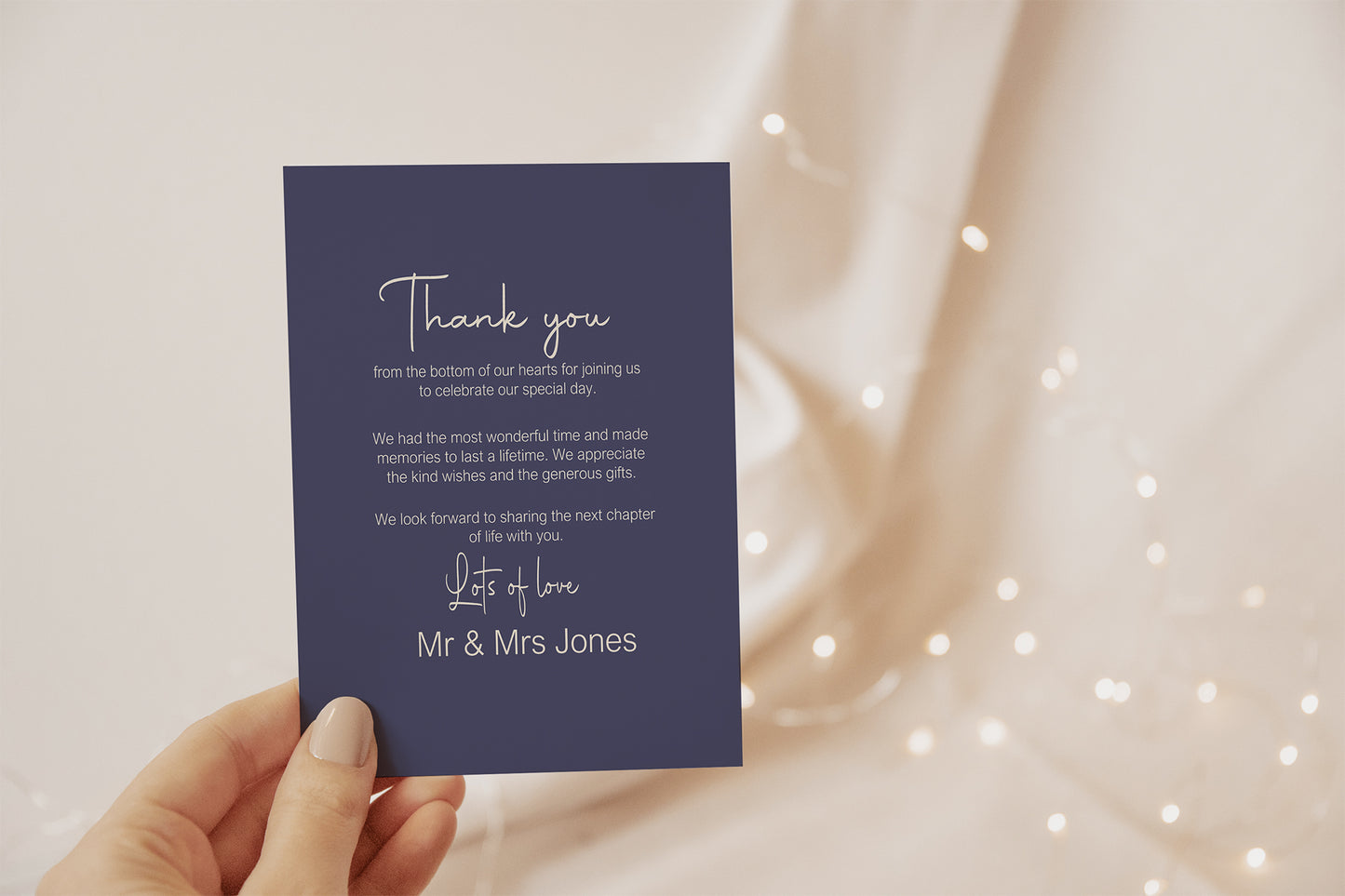 Sapphire Thank You Wedding Party Cards | Pack of 10