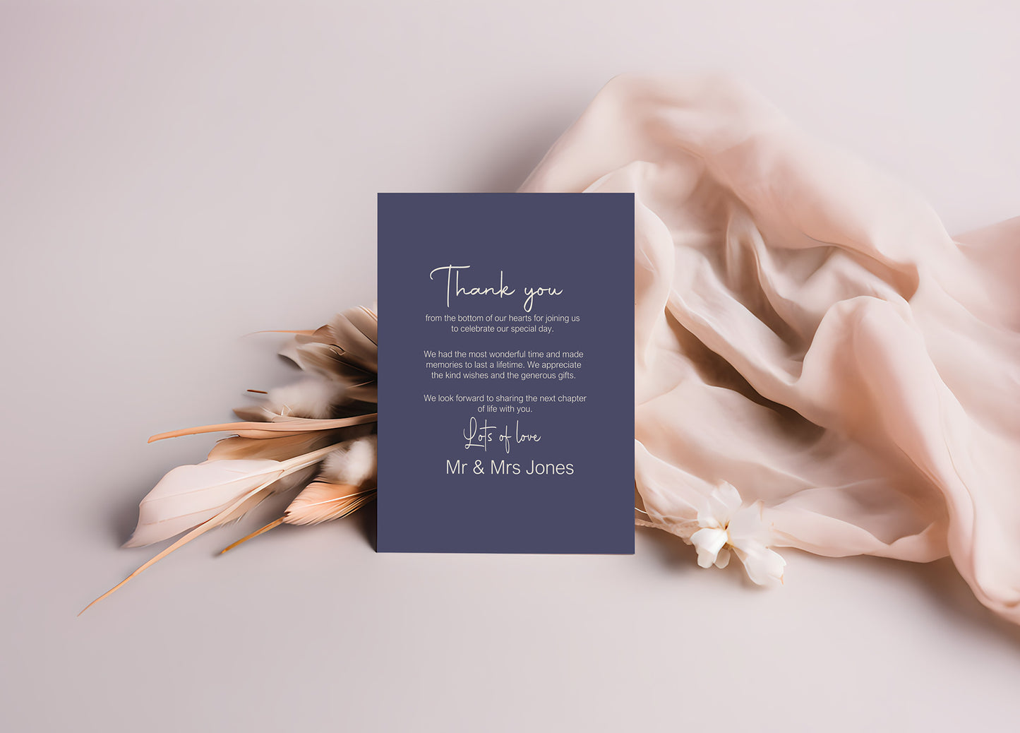 Sapphire Thank You Wedding Party Cards | Pack of 10