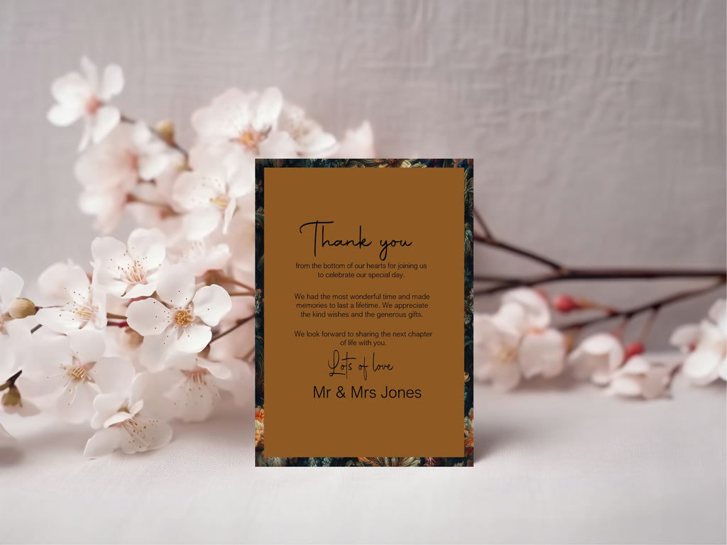 Moody Floral Wedding Place Cards | Pack Of 10