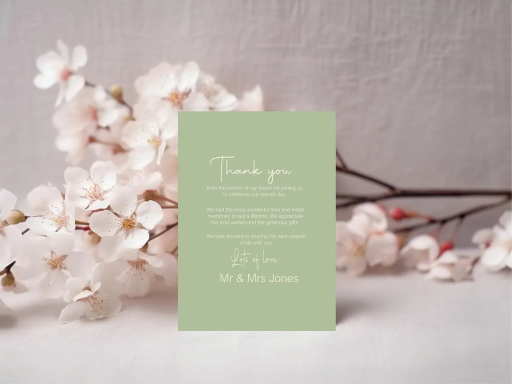 Willow Thank You Wedding Party Cards | Pack of 10 - Larosier Prints