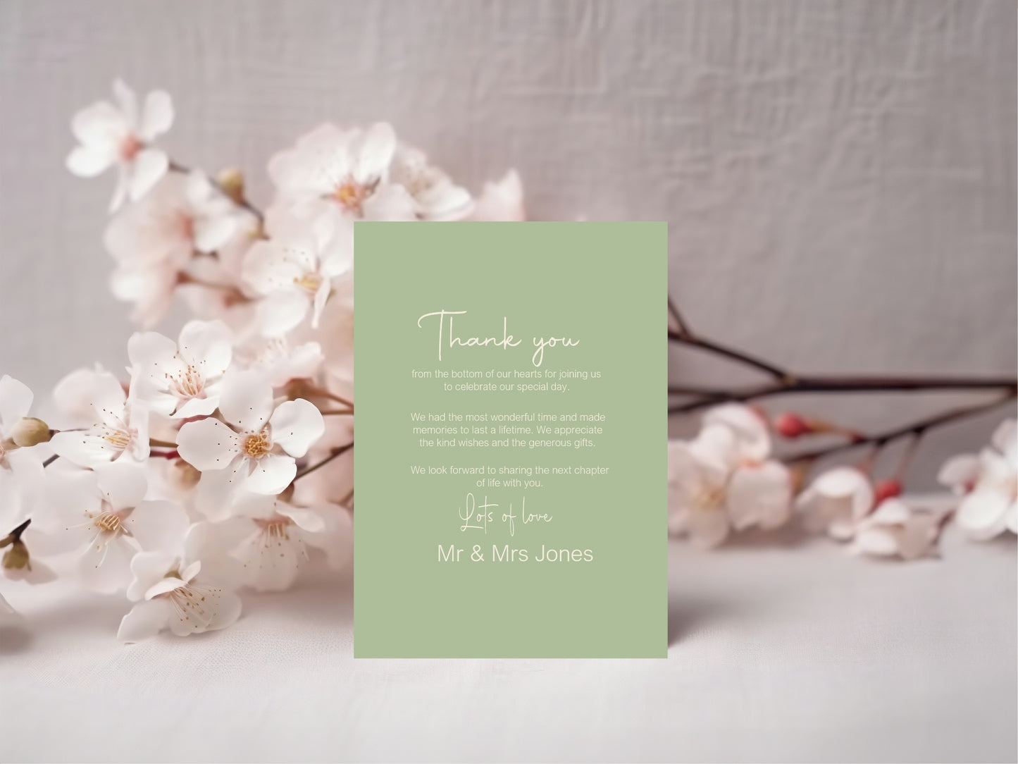 Willow Thank You Wedding Party Cards | Pack of 10