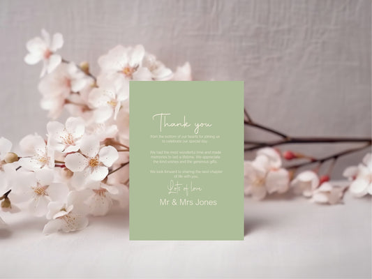 Willow Thank You Wedding Party Cards | Pack of 10