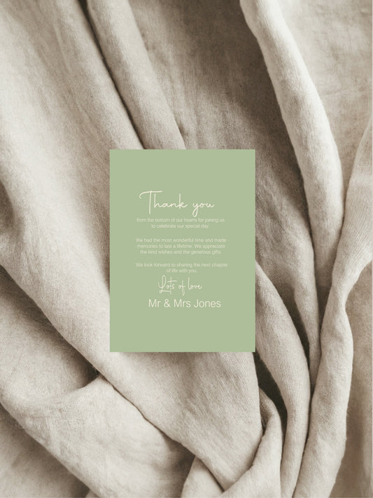 Willow Thank You Wedding Party Cards | Pack of 10