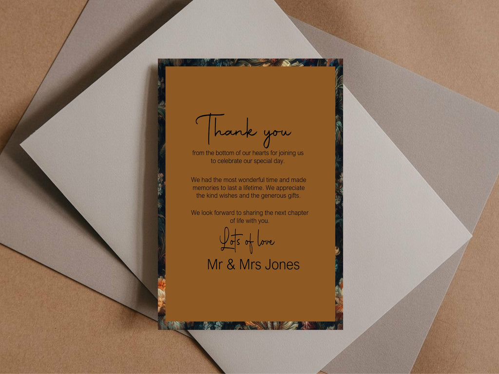 Moody Floral Wedding Place Cards | Pack Of 10