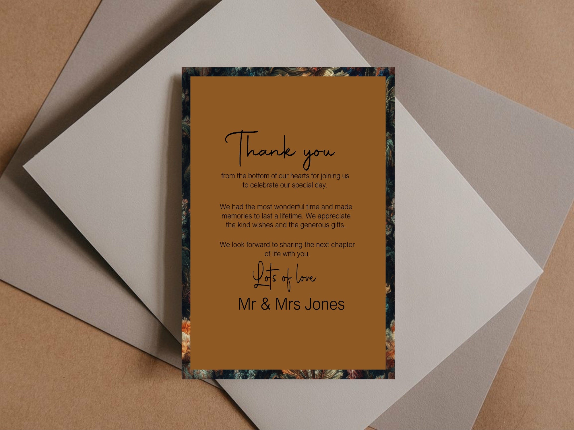 Moody Floral Wedding Place Cards | Pack Of 10