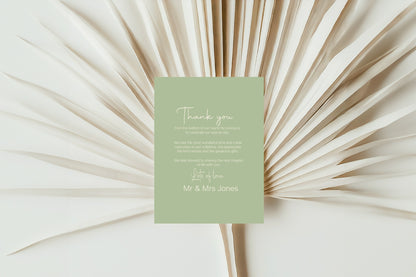 Willow Thank You Wedding Party Cards | Pack of 10
