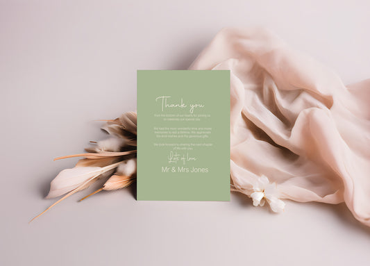Willow Thank You Wedding Party Cards | Pack of 10