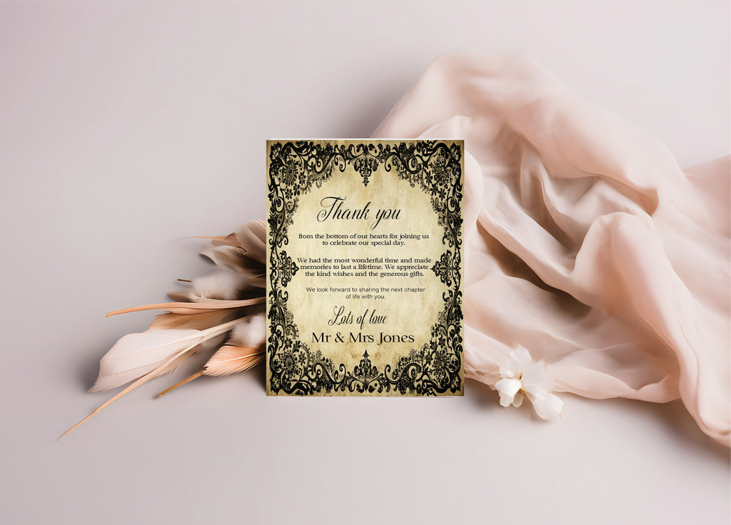Black Lace Wedding Invitation Suite Bundle