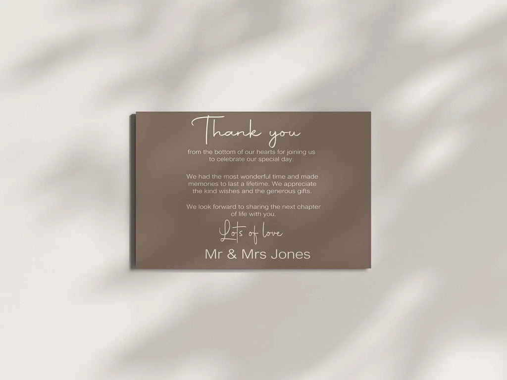 Earth Thank You Wedding Party Cards | Pack of 10 - Larosier Prints