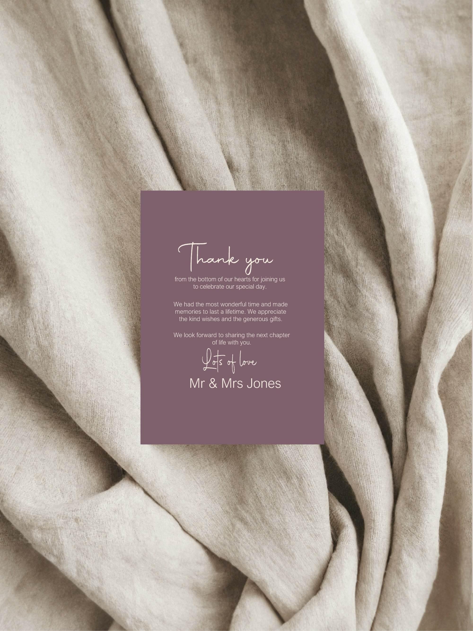 Heather Thank You Wedding Party Cards | Pack of 10 - Larosier Prints