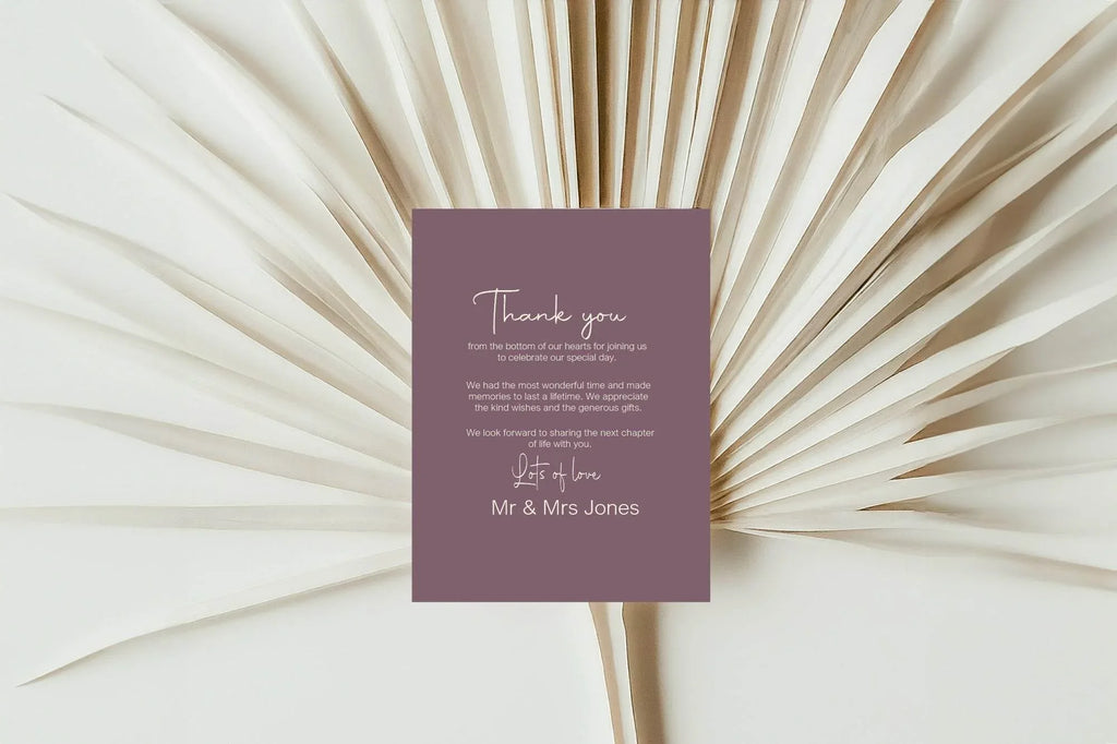 Heather Thank You Wedding Party Cards | Pack of 10 - Larosier Prints