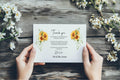 Sunflower Thank You Wedding Party Cards | Pack of 10 - Larosier Prints