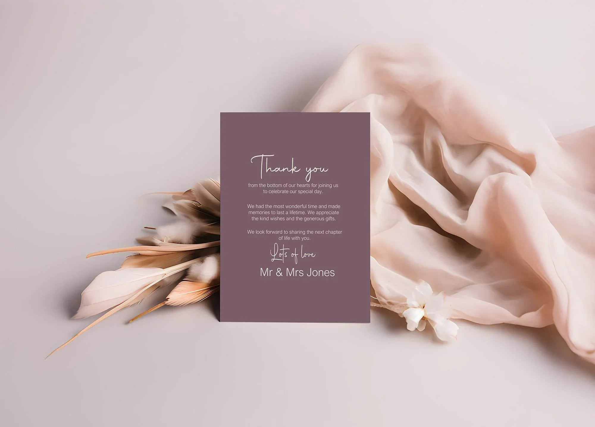 Heather Thank You Wedding Party Cards | Pack of 10 - Larosier Prints