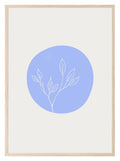 Soft Blue Abstract Circle and Branch Print | Modern Artwork - Larosier Prints