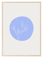 Soft Blue Abstract Circle and Branch Print | Modern Artwork - Larosier Prints