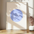 Soft Blue Abstract Circle and Branch Print | Modern Artwork - Larosier Prints