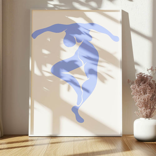 Abstract Silhouette Wall Art Print | Modern Artwork | Blue - Larosier Prints