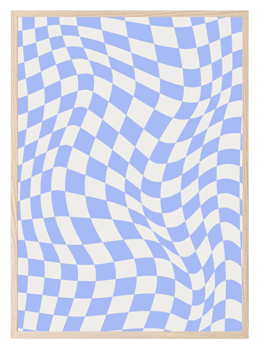Soft Blue Checkered Print | Modern Artwork - Larosier Prints