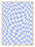 Soft Blue Checkered Print | Modern Artwork - Larosier Prints