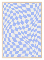 Soft Blue Checkered Print | Modern Artwork - Larosier Prints