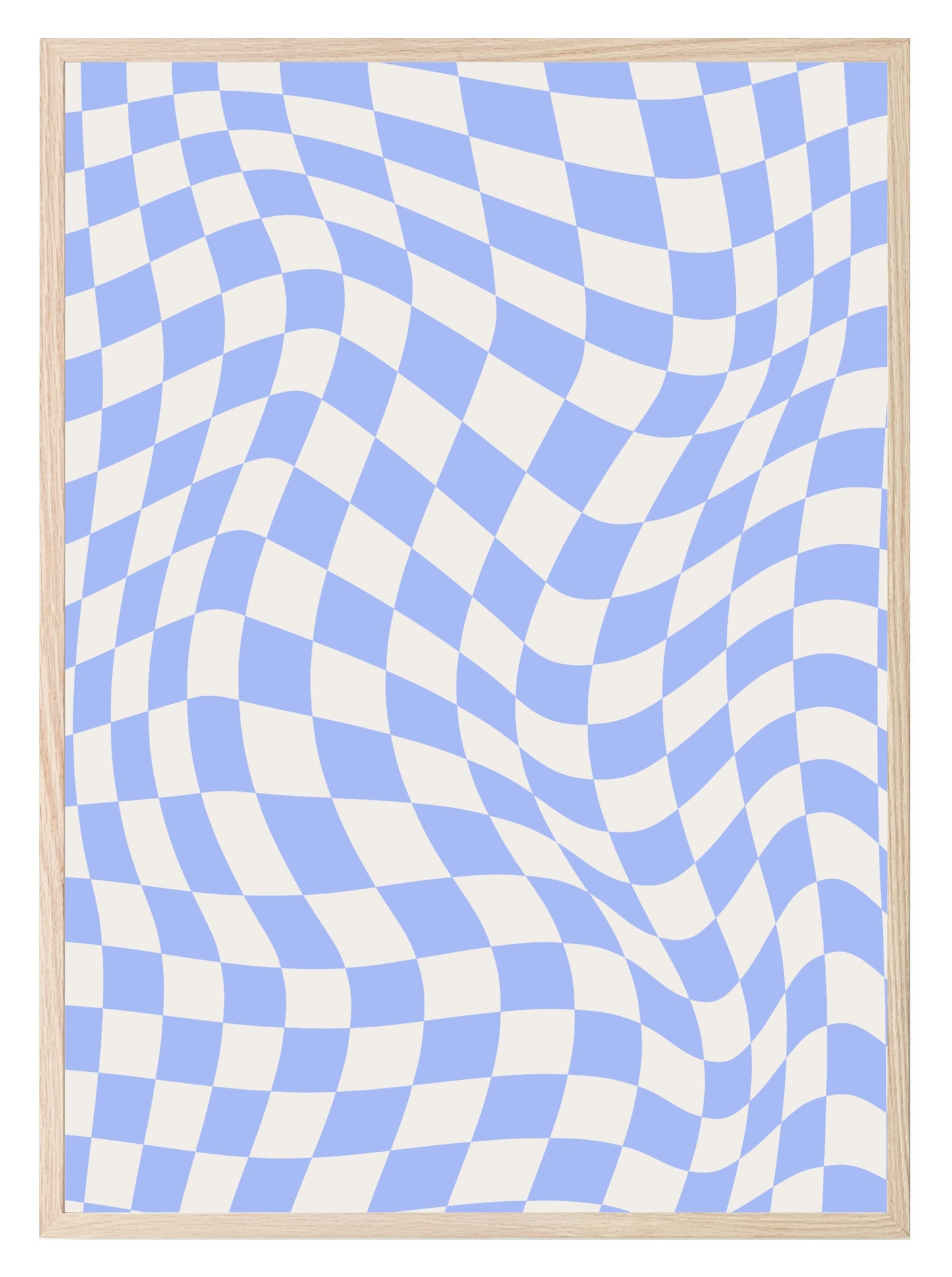 Soft Blue Checkered Print | Modern Artwork