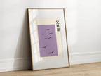 Birds Print | Modern Japanese Artwork | Purple - Larosier Prints