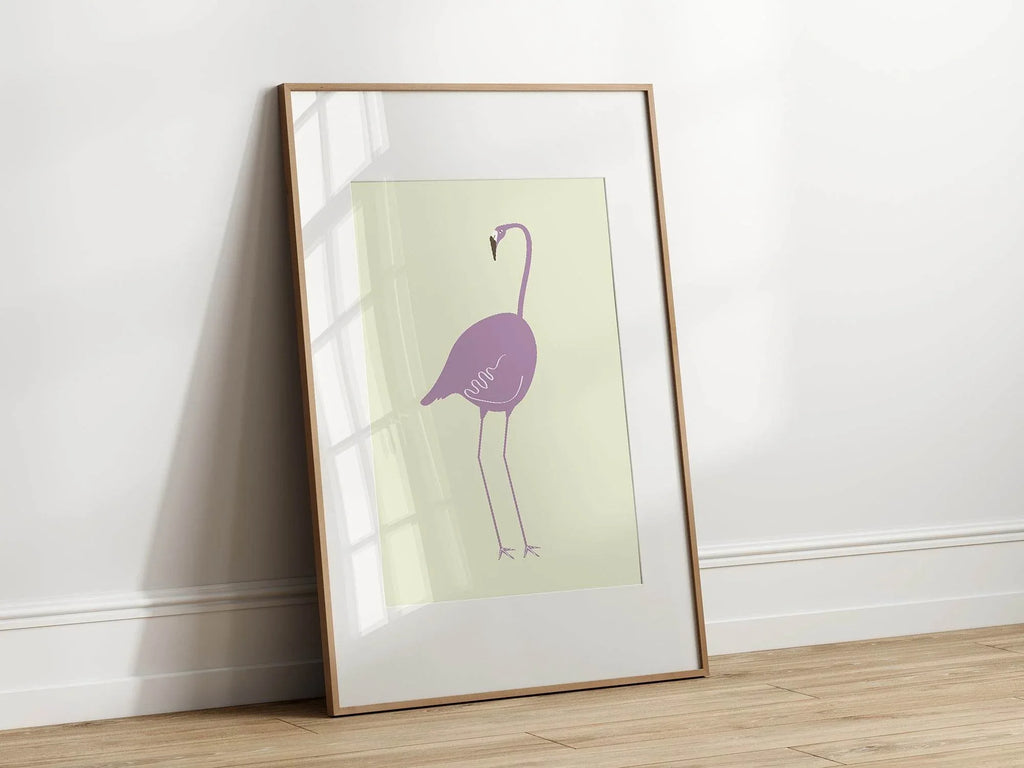 Purple Flamingo Print - Larosier Prints