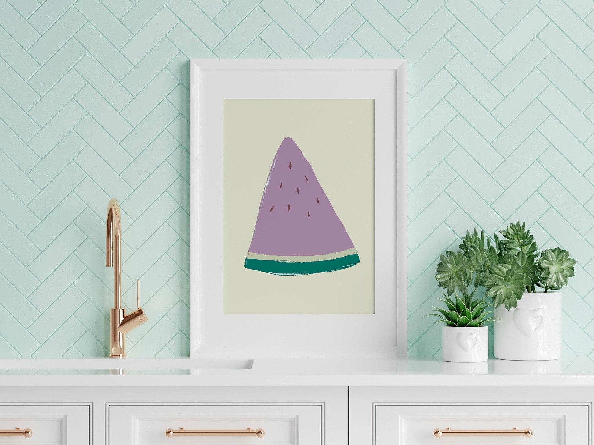 Purple Watermelon Slice Print