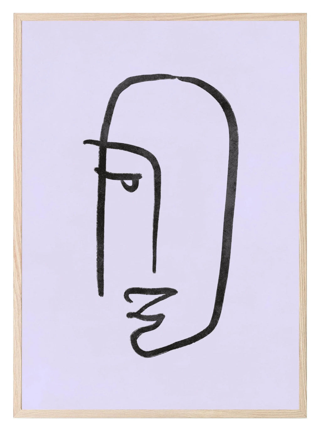 Abstract Face Wall Art Print | Modern Artwork | Purple - Larosier Prints