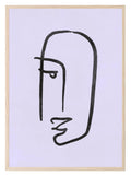 Abstract Face Wall Art Print | Modern Artwork | Purple - Larosier Prints