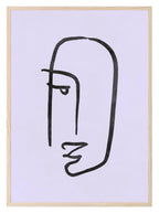 Abstract Face Wall Art Print | Modern Artwork | Purple - Larosier Prints