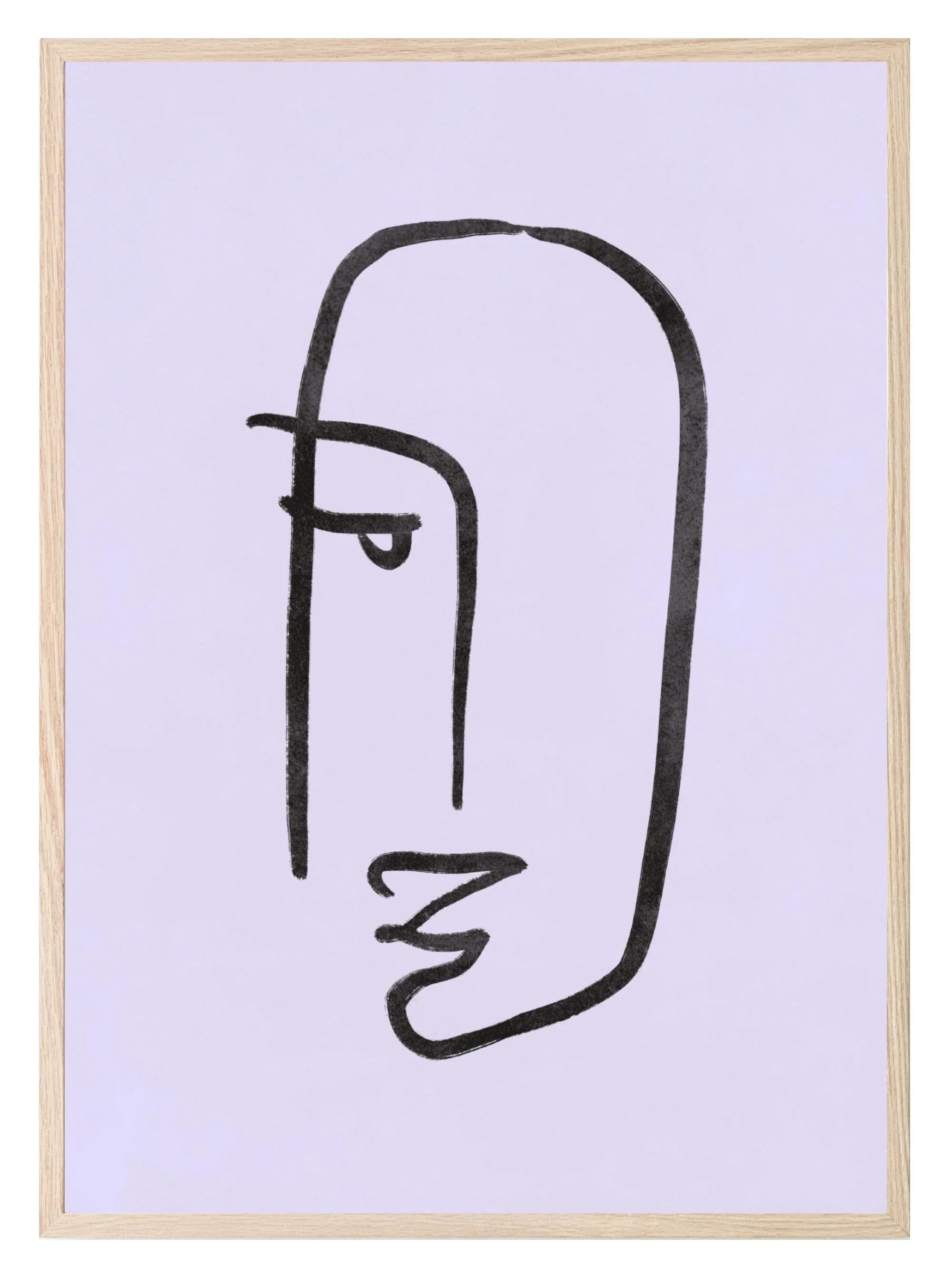 Abstract Face Wall Art Print | Modern Artwork | Purple - Larosier Prints