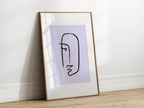 Abstract Face Wall Art Print | Modern Artwork | Purple - Larosier Prints