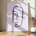 Abstract Face Wall Art Print | Modern Artwork | Purple - Larosier Prints