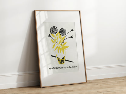 Compliments Of The Season Floral Print | Vase With Flowers Wall Art
