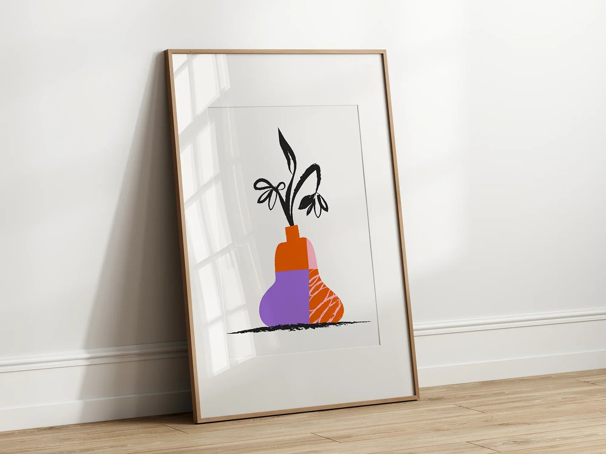 Colourful Vase With Flowers Wall Art Print - Larosier Prints