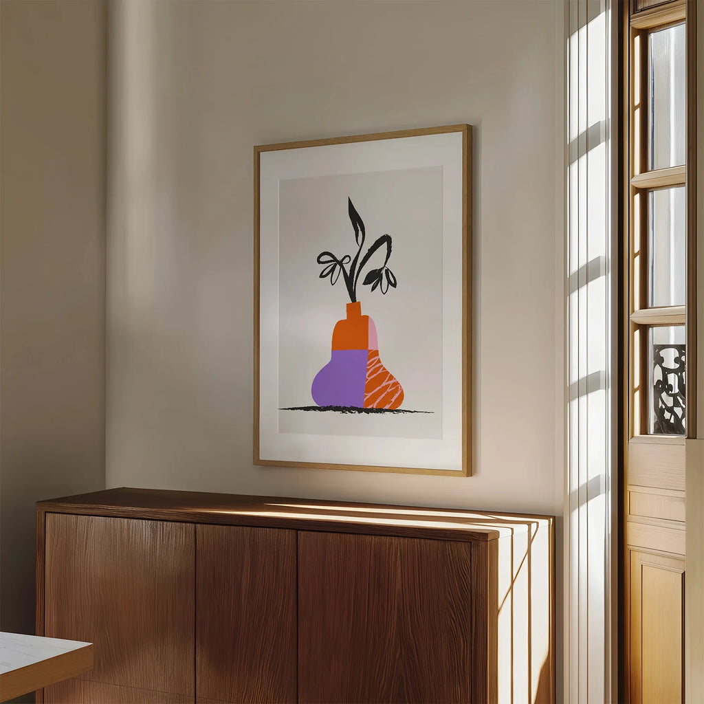 Colourful Vase With Flowers Wall Art Print - Larosier Prints