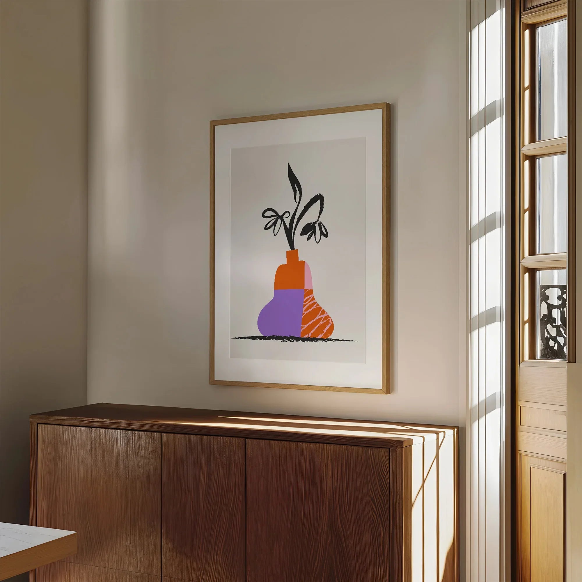Colourful Vase With Flowers Wall Art Print - Larosier Prints