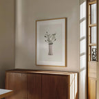 White Vase With Flowers Wall Art Print - Larosier Prints