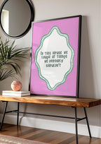 In This House We Laugh Print | Humorous Quote Wall Art | Pink & Green Design - Larosier Prints
