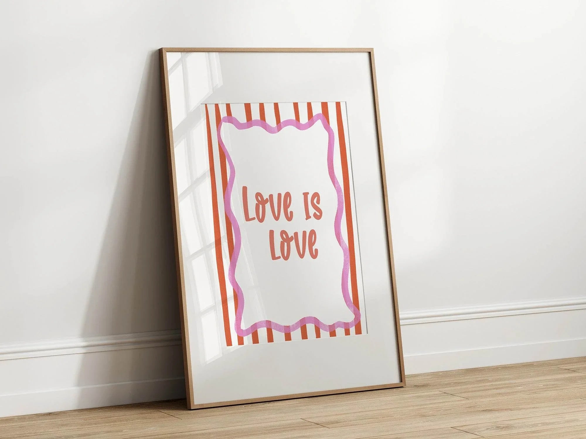 Love Is Love Print | Pride Wall Art | LGBTQ+ Affirmation Quote - Larosier Prints