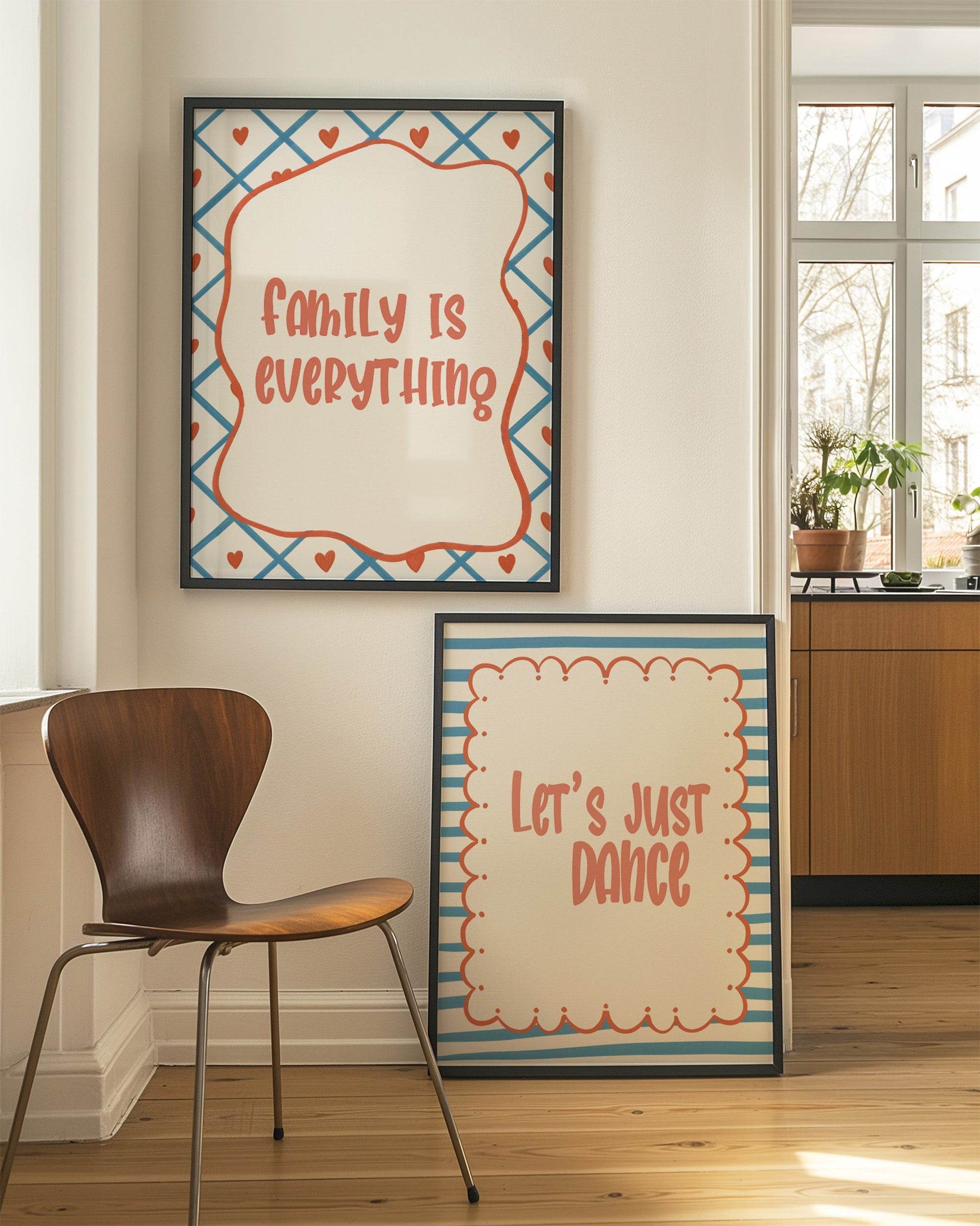 Family Is Everything Print | Heartfelt Quote Wall Art | Modern Home Décor