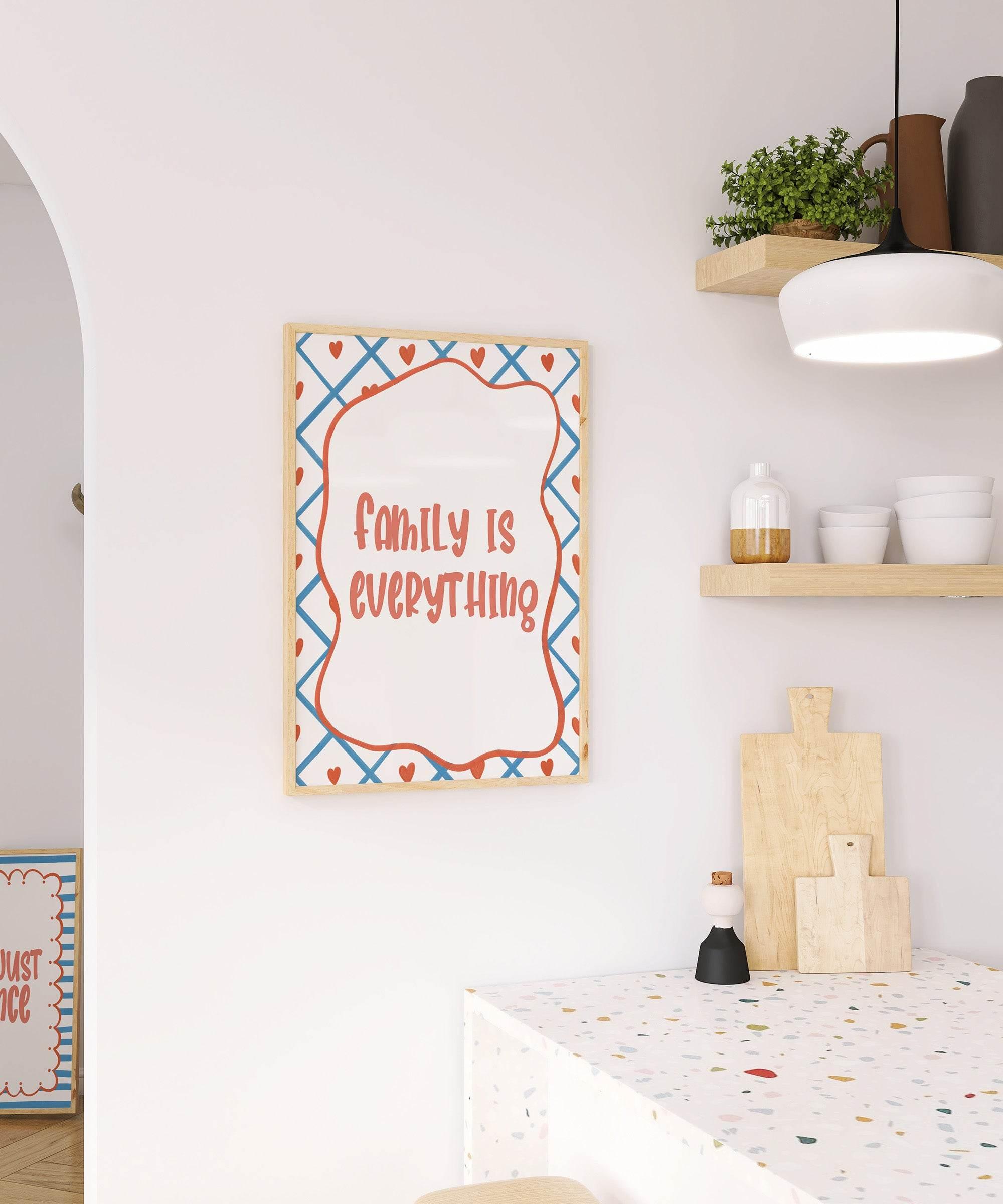 Family Is Everything Print | Heartfelt Quote Wall Art | Modern Home Décor - Larosier Prints