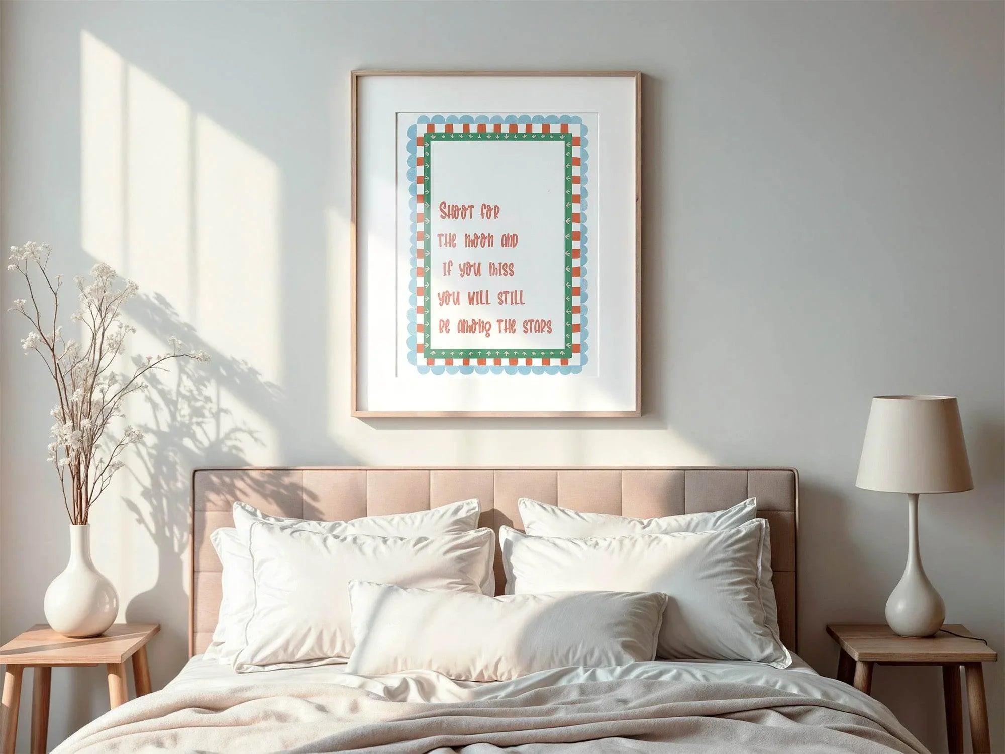 Shoot for the Moon Print | Inspirational Quote Wall Art - Larosier Prints