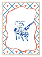 Pasta on My Mind Print | Fun Foodie Wall Art | Playful Kitchen Decor - Larosier Prints