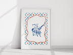 Pasta on My Mind Print | Fun Foodie Wall Art | Playful Kitchen Decor - Larosier Prints