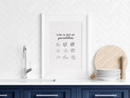 Life Is Full of Pastabilities Print | Funny Food Quote Wall Art | Kitchen Décor - Larosier Prints
