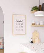 Life Is Full of Pastabilities Print | Funny Food Quote Wall Art | Kitchen Décor - Larosier Prints